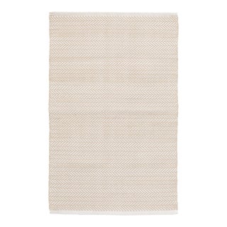 Dash & Albert by Annie Selke Herringbone Linen/White Indoor/Outdoor Rug, 2' x 3' For Sale
