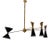 Four-Arm Brass Asymmetrical Chandelier For Sale