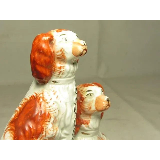 Ceramic Antique Staffordshire Spaniel Grouping For Sale - Image 7 of 12