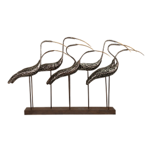 Joseph Famulari Metal Group of Egrets Sculpture by Austin Productions