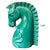 Pair of Art Deco Style Turquoise Ceramic Horse Bookends, 10” Sculptural Figures For Sale - Image 4 of 12