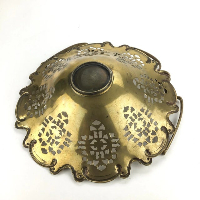 Vintage Solid Brass French Fruit Basket For Sale - Image 11 of 12