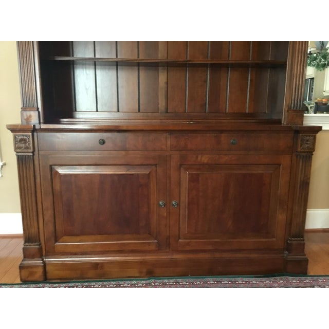 English Ethan Allen British Classics Motorized Tv Lift and Bookcase Cabinet For Sale - Image 3 of 11