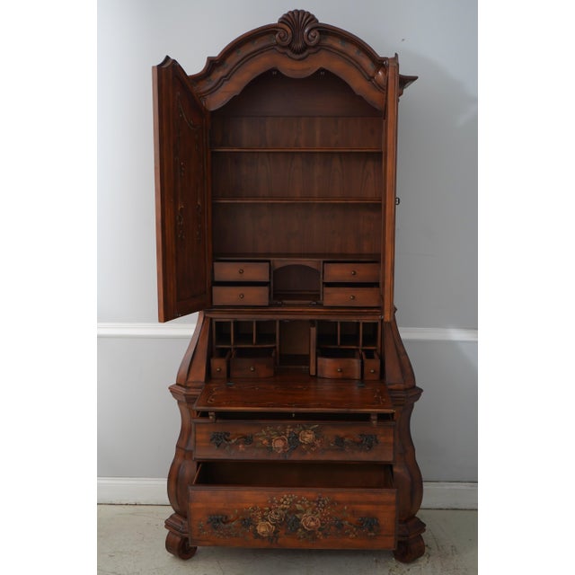 Traditional Ethan Allen Venetian Decorated Secretary Desk For Sale - Image 3 of 18