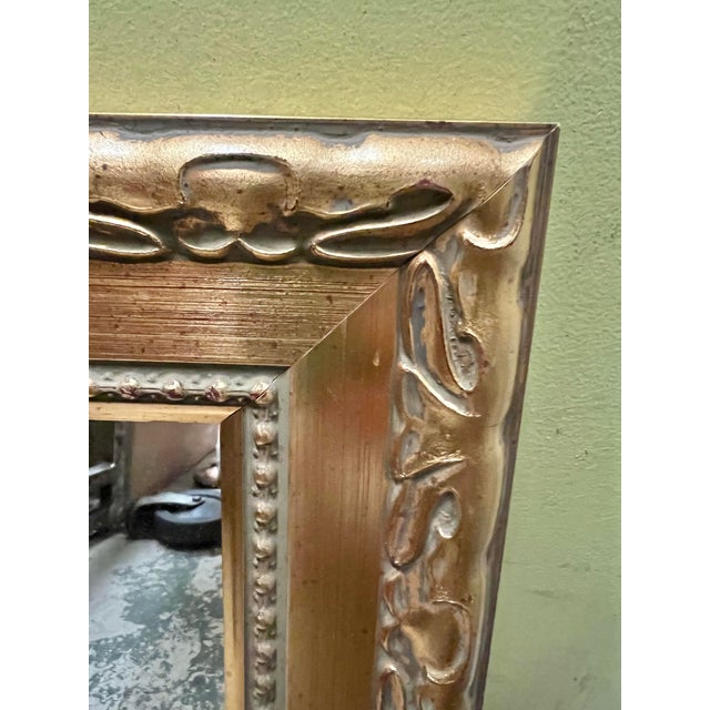 Hollywood Regency Vintage Gold Wall Mirror For Sale - Image 3 of 3