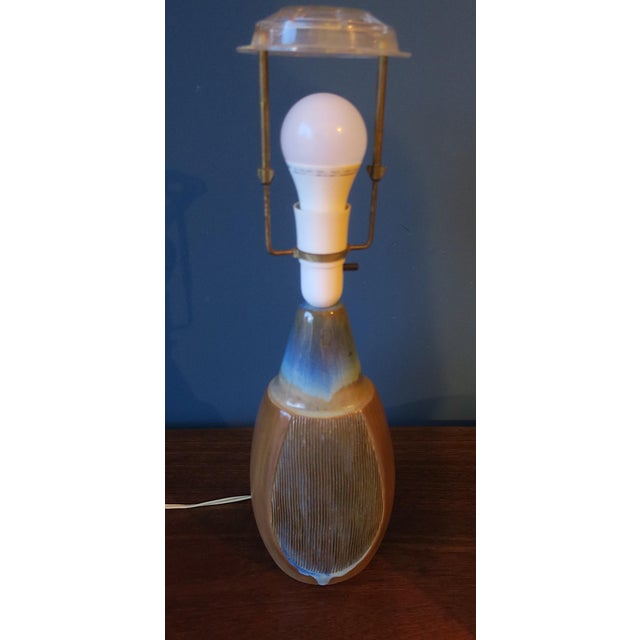 Textile Ceramic Table Lamp by Michael Andersen & Son, 1960s For Sale - Image 7 of 14