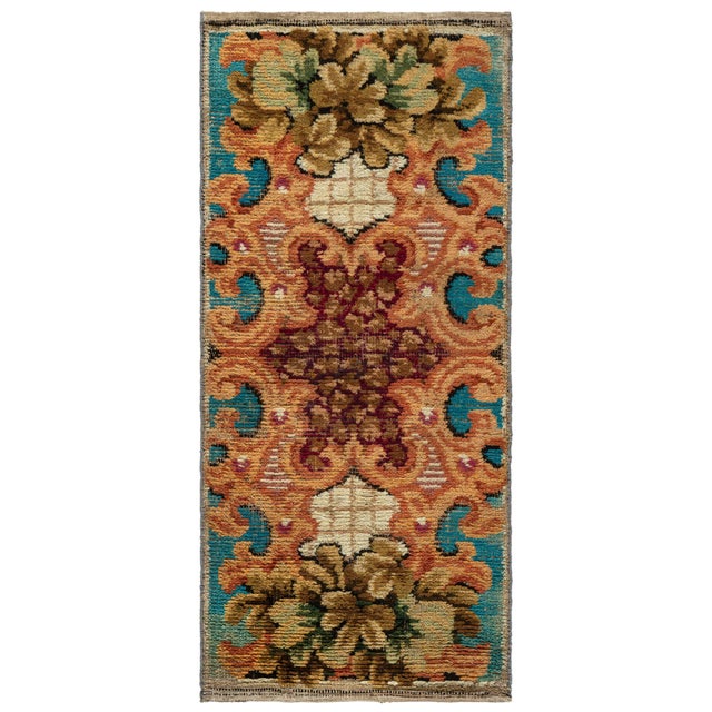Antique European Fragment Botanical Rug Doris Leslie Blau For Sale