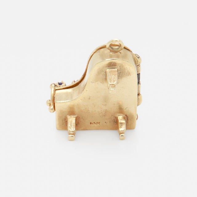 Retro 14k Gold & Multi-Gemstone Piano Charm or Pendant For Sale - Image 14 of 18