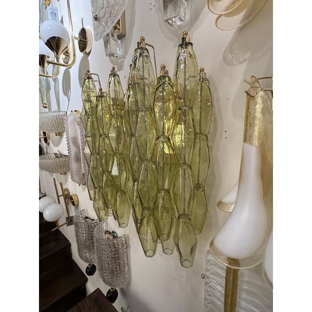 Pair of Murano Green Poliheder Sconces For Sale In Dallas - Image 6 of 7