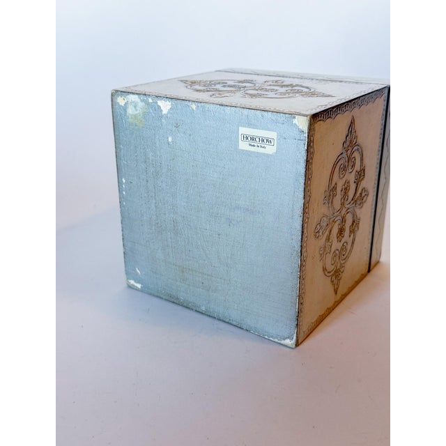 Wood Vintage Silver Leaf Florentine Tissue Box Cover For Sale - Image 7 of 7