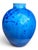 Glazed porcelain vase with blue crystallizations, signed Patrice Lusardi This magnificent ovoid porcelain vase with a...