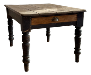 Antique English Pine Table with Drawer