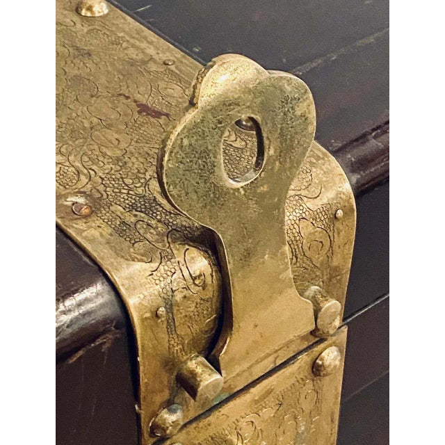 Asian Dowry, Blanket or Storage Chest, Bronze Decorated J. L. George For Sale - Image 9 of 13
