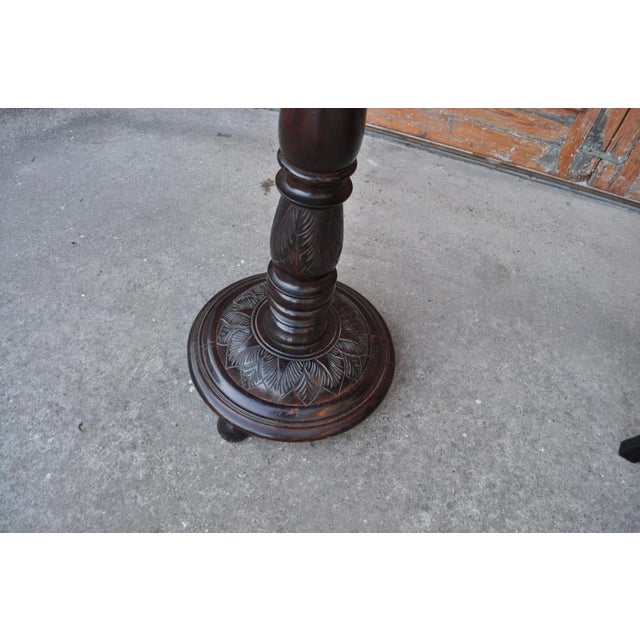 Wooden Floor Lamp with Pink Shade For Sale - Image 5 of 6