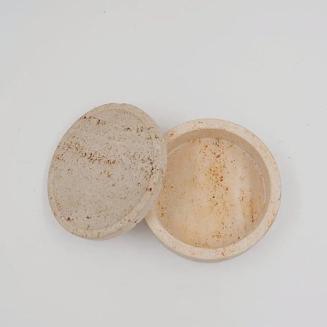 Beige Vintage Travertine Box, Italy, 1970s For Sale - Image 8 of 10