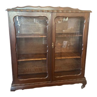 Mid 20th Century Imbuia Wood Display Cabinet For Sale