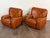 Vintage 1970s Italian Cognac Leather Lounge Chairs For Sale - Image 12 of 12