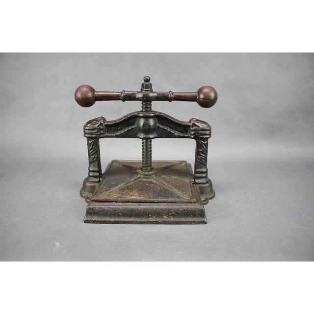 Black Antique Cast Iron Bookbinding Press, Continental European, 1900 For Sale - Image 8 of 12