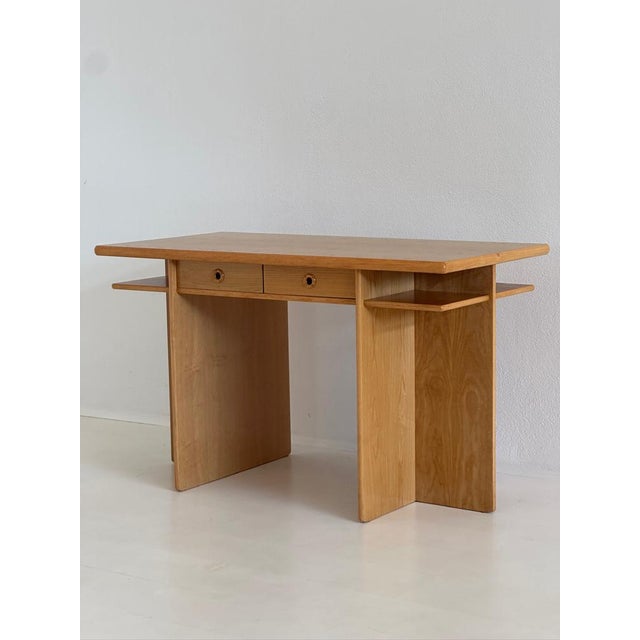 Vintage Oak Desk with Drawers, 1970s For Sale - Image 9 of 14