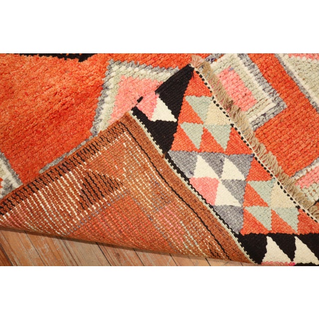 Textile 1940s Orange Tribal Turkish Anatolian Runner For Sale - Image 7 of 18