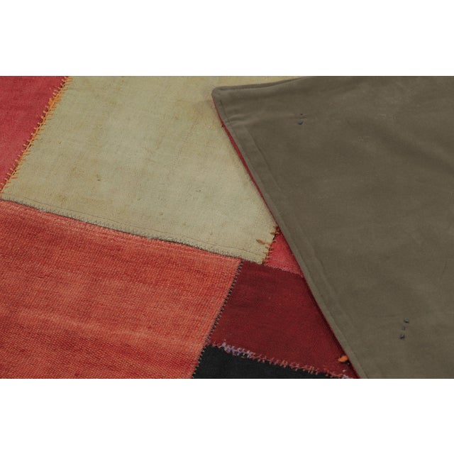Black Vintage Turkish Patchwork Rug With Multicolor Geometric Design - Rug & Kilim For Sale - Image 8 of 10
