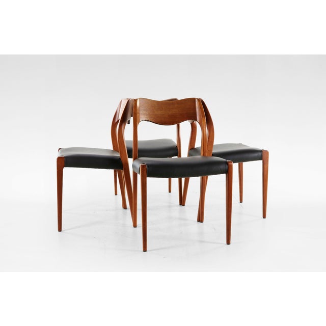 Model 71 Dining Chairs by Niels Otto Møller for J.L. Møller Mobelfabrik, Denmark, 1960s, Set of 4 For Sale - Image 5 of 5