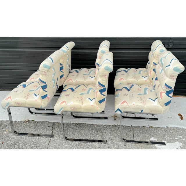6 Mid Century Modern Biomorphic Chrome Cantilever Chairs, by Preview For Sale In West Palm - Image 6 of 10
