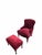 French Late 19th Century French Napoleon III Button-Tufted Lounge Chair & Ottoman in Original Red Velvet For Sale - Image 3 of 12