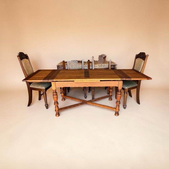 1920s Beautiful Unique Solid Mahogany Draw Leaf Table For Sale - Image 9 of 10