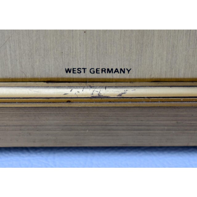 Vintage Bulova Heavy Brushed Brass Quartz Roman Numera Desk/Mantle Clock For Sale - Image 11 of 13