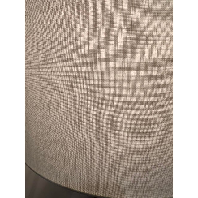 Baker Larimar Table Lamp, Satin Nickel Finish & Alabaster With White Linen Drum Shade For Sale - Image 14 of 18
