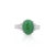 Metal Certified 4.17 Carat Untreated Jadeite Jade and Baguette Diamond Platinum Ring For Sale - Image 7 of 10
