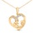 Contemporary Gold Vermeil Diamond Accent Mom and Child Heart Pendant Necklace For Sale - Image 3 of 4