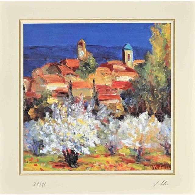 Contemporary After Nicholas Verrall, The Village, Lithograph, Late 20th Century For Sale - Image 3 of 3