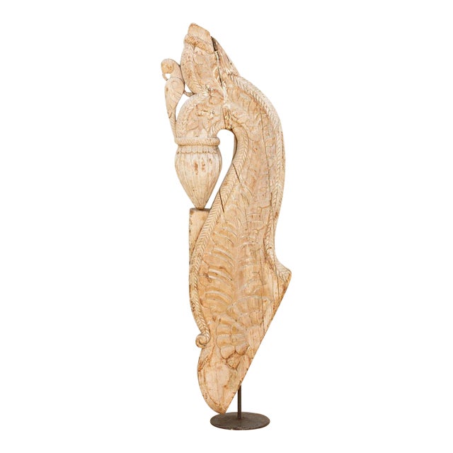 19th Century Indian Peacock Carving For Sale