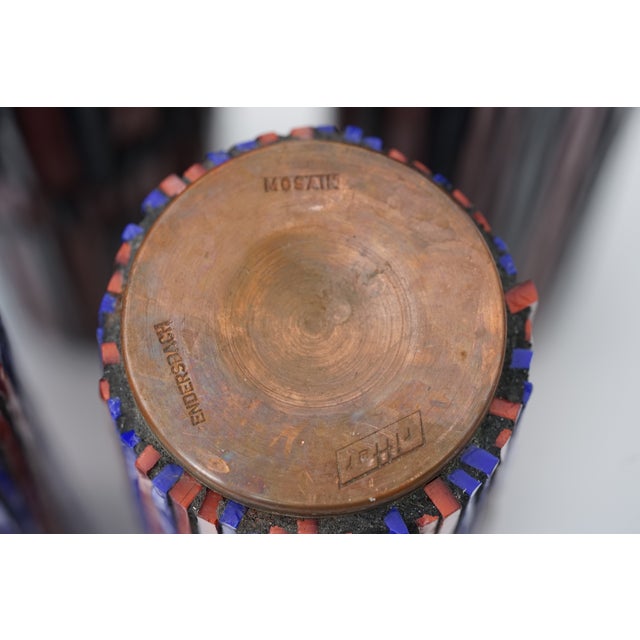 Mid-Century Modern Red Mosaic Pottery Vase from Ritter, 1960s, Set of 5 For Sale - Image 9 of 14