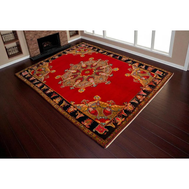 Bring a piece of authentic Turkish history into your home with this rare Sivas Kangal rug. Woven by hand by villagers for...