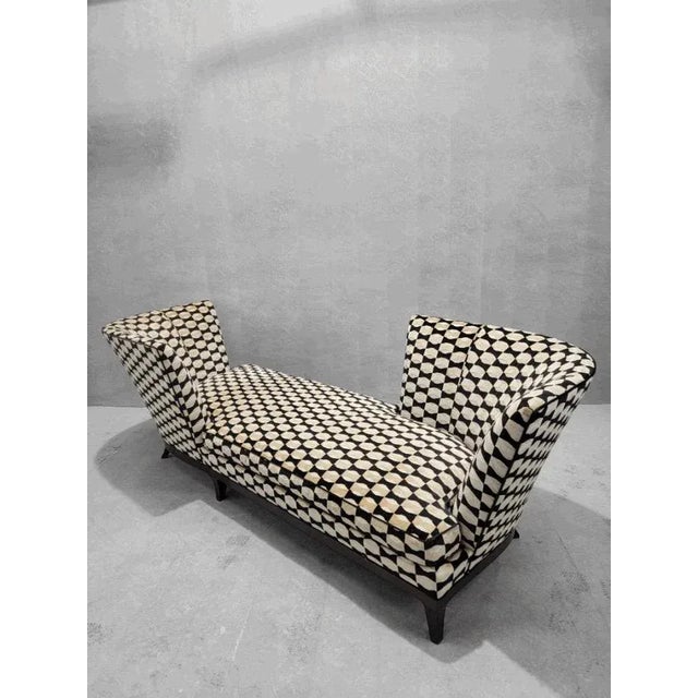 Donghia Vintage Geneva Tete-a-Tete Donghia Chaise Lounge Newly Reupholstered For Sale - Image 4 of 7