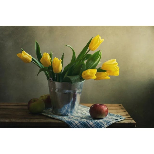 Anna Nemoy (xaomena), Still Life With Yellow Tulips and Apples, Photographic Paper, in Flawless conditions. Designed from...