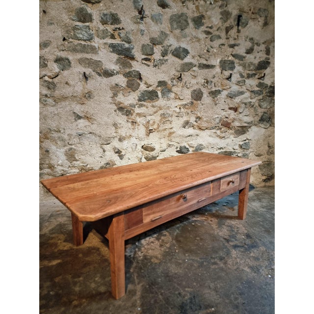 Antique French Rustic Cherry Wood Coffee Table For Sale - Image 15 of 15