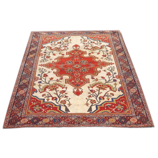 Antique Persian Farahan Sarouk Rug 4'2" X 6’3" For Sale - Image 10 of 10