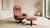 Animal Skin Set of Scandinavian Brown Leather Recliner Lounge Chair with Ottoman, 1990 For Sale - Image 7 of 17