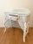 Vintage White Rectangular Wicker & Bamboo Desk, Console or Vanity With Glass Top, Drawer For Sale In Tampa - Image 6 of 10