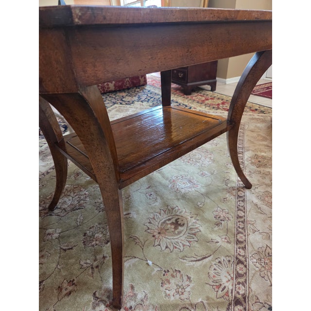 Late 20th Century Gregorius Pineo Biedermeier Style Side Table With Drawer and Undershelf For Sale - Image 4 of 17