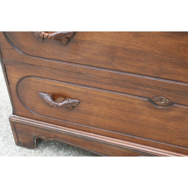 Davis Company Vintage 1941 Walnut Single Dresser With Mirror