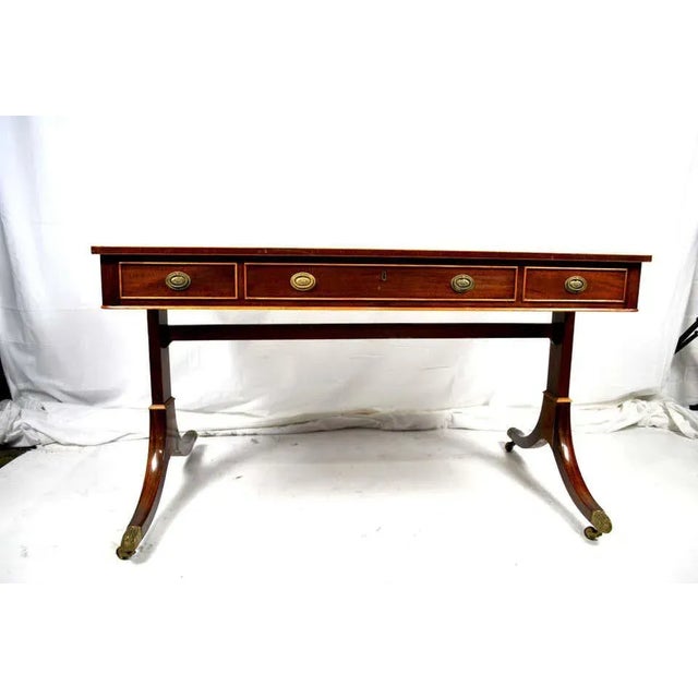19th Century Mahogany Library Table For Sale - Image 4 of 5