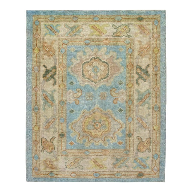 Handmade Modern Turkish Oushak Rug 2'9" X 3'5" For Sale