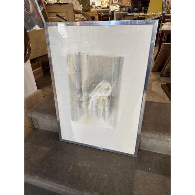 Giuseppe Ajmone, Figure, 1970s, Color Lithograph, Framed, in Flawless conditions. Designed 1970 to 1979