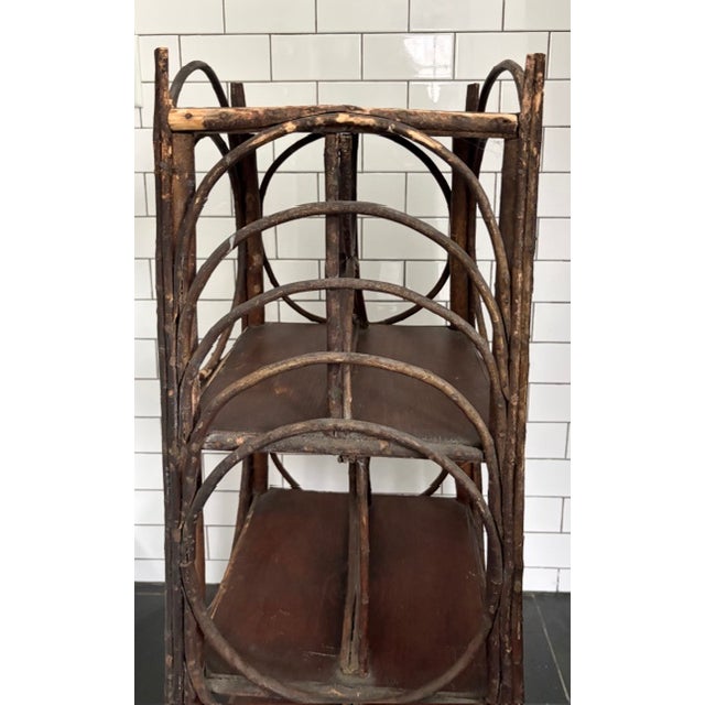 Wood Rustic Adirondack Bentwood Twig and Branch Etager, Shelf - Folk Art For Sale - Image 7 of 8