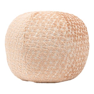 The House Of Scalamandré Petal Velvet Circle Pillow In Peachfuzz For Sale